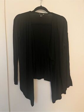H&M Black Open-Front Draped Cardigan